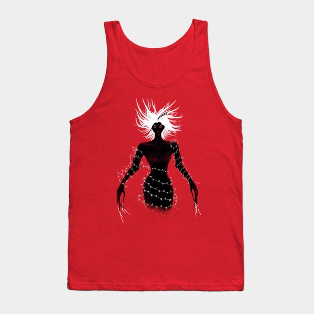 Creepy Demon Girl Ghost In Dress Of Glass Tank Top by Boriana Giormova